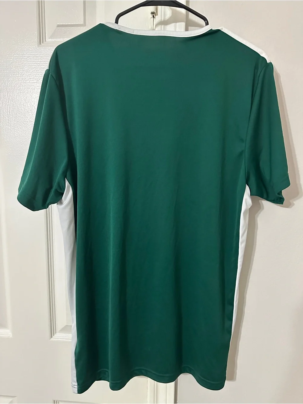 Adidas Aeroready Soccer Jersey Men’s Large Green White 3 Stripe Performance Tee